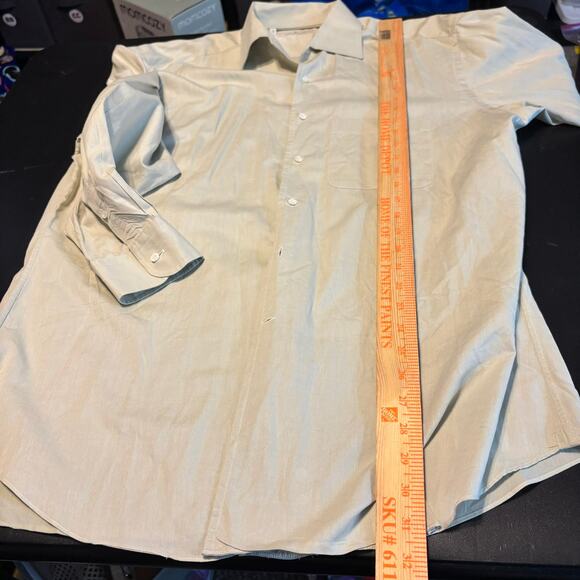 Ermenegildo Zegna Men’s Dress Shirt 41/16 Green 100% Cotton Made in Spain - Picture 3 of 6